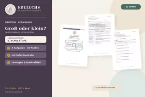 Vorschau - Arbeitsblätter - Groß- und Kleinschreibung – Regeln sicher anwenden | Deutsch 5. Klasse - Deckblatt