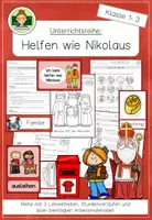 Vorschau - Unterrichtsreihen - Reihe: Helfen wie Nikolaus (Nächstenliebe Religion Grundschule Klasse 1-3) - Deckblatt