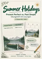 Vorschau - Arbeitsblätter - Present Perfect vs. Past Simple – Summer Holidays Englisch 3. Klasse MSAHS mit Lösungen - Deckblatt