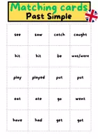 Vorschau - Stationenlernen - Matching cards past simple - English - 5. und 6. Schulstufe - Deckblatt