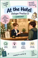 Vorschau - Arbeitsblätter - At the Hotel – Dialogue Practice | Partnerarbeit - Deckblatt