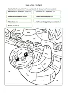 Vorschau - Arbeitsblätter - Ausmalbild Latein - Faultier Konjugation/Deklination - Seite 3