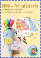 Vorschau - Mal- und Bastelvorlagen - Mini - Schultüten zum Schulstart! einfach ausdrucken und los! - Deckblatt