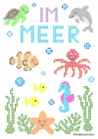 Vorschau - Mal- und Bastelvorlagen - Im Meer 🐠 Bügelperlen-Vorlagen 🐬 - Deckblatt