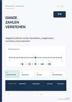 Vorschau - Arbeitsblätter - Ganze Zahlen verstehen Klasse 5 6, negative und positive zahlen. - Seite 1