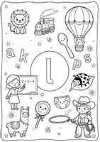 Voorbeeld - Letterkleurplaat | Letter 'l' - Voorblad