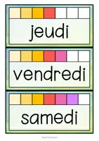 Vorschau - Präsentationen/Tafelbilder - Tafelkalender Französisch – Datum, Wochentage und Monate | Tafelmaterial in 2 Versionen 4.–5. Klasse - Seite 3