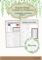 Vorschau - Arbeitsblätter - Regelmäßige Verben im Präsens Teil 2/ DaZ & DaF/ A1-A2 - Deckblatt