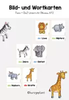 Vorschau - Bildkarten - Bild- und Wortkarten Tiere - DaZ Unterricht (A1) - Deckblatt