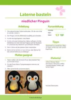 Vorschau - Mal- und Bastelvorlagen - Herbst Bastelvorlage: Pinguin Laterne - Seite 1