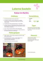 Vorschau - Mal- und Bastelvorlagen - Herbst Bastelvorlage: Katze im Kürbis - Seite 1