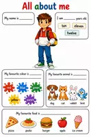 Vorschau - Arbeitsblätter - All about me - Steckbrief - Seite 1