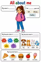 Vorschau - Arbeitsblätter - All about me - Steckbrief - Deckblatt