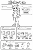 Vorschau - Arbeitsblätter - All about me - Steckbrief - Seite 3