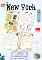 Vorschau - Arbeitsblätter - New York: Fact File, Map & Quiz (5-8) - Deckblatt
