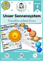 Vorschau - Arbeitsblätter - Freebie Sonnensystem & Planeten Grundschule – Planetenfächer zum Basteln | Sachunterricht Weltall Klasse 4 - Deckblatt