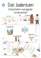 Vorschau - Arbeitsblätter - Digitale Lernlandschaft: Das Judentum: die Weltreligionen (mehrfach differenziert) - Deckblatt