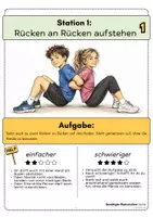 Vorschau - Arbeitsblätter - Kooperationsspiele & Teamspiele Sport Stationskarten Klassengemeinschaft - Seite 1