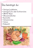 Vorschau - Mal- und Bastelvorlagen - Fuchs und Eichhörnchen im Laub – Herbst-Kunstprojekt mit 3D-Effekt & Vorlagen (Klasse 1–4) - Seite 3