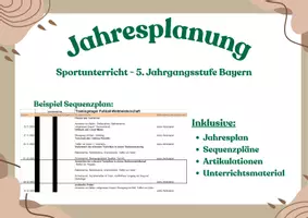 Vorschau - Stundenentwürfe - Sport Jst 5 Komplettpaket! Jahresplan, Sequenzpläne, Artikulationen zu jeder Stunde! inkl Material - Deckblatt