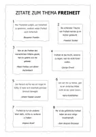 Vorschau - Arbeitsblätter - Zitate zum Thema Freiheit – Philosophieren mit 16 Zitaten - Seite 1