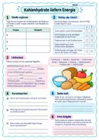 Vorschau - Arbeitsblätter - Kohlenhydrate liefern Energie - Infotext, Arbeitsblätter und Lösungen - Seite 2