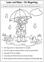 Vorschau - Arbeitsblätter - Herbstliches Lesen und Malen – Sinnentnehmendes Lesen - Seite 1