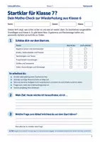 Vorschau - Arbeitsblätter - Mathe Diagnosebogen Klasse 7 Schulstart - Deckblatt