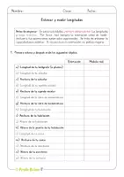 Vista previa - Hojas de trabajo - Estimar y medir longitudes (¡Ideal para deberes!) - Portada