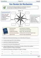 Vorschau - Arbeitsblätter - Himmelsrichtungen und Kompass Klasse 5–6 - Seite 1