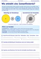 Vorschau - Arbeitsblätter - Sonnenfinsternisse verstehen Arbeitsheft Klasse 5 bis 6 - Seite 1