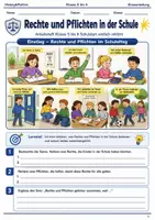Vorschau - Arbeitsblätter - Rechte und Pflichten in der Schule Arbeitsheft Klasse 5 bis 6 Schulstart einfach erklärt - Deckblatt