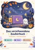 Vorschau - Stundenentwürfe - Halloween Escape Room · Das verschwundene Zauberbuch · Klasse 3–6 - Deckblatt