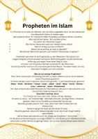 Vorschau - Arbeitsblätter - Propheten im Islam - Deckblatt