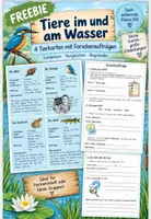 Vorschau - Arbeitsblätter - Tiere im und am Wasser Freebie - Deckblatt