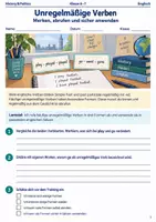 Vorschau - Arbeitsblätter - Unregelmäßige Verben Englisch Arbeitsheft Klasse 6 bis 7 - Deckblatt