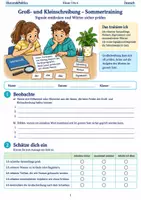 Vorschau - Arbeitsblätter - Groß und Kleinschreibung Sommertraining Arbeitsheft Klasse 5 bis 6 Nomen Signale und Regeln sicher anwenden - Deckblatt