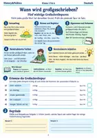 Vorschau - Arbeitsblätter - Groß und Kleinschreibung Sommertraining Arbeitsheft Klasse 5 bis 6 Nomen Signale und Regeln sicher anwenden - Seite 1
