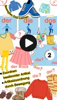 Vorschau - Spiele - DaZ Grundschule Material – DaZ Spiel Bewegung – bestimmte Artikel Kleidungsstücke Klamotten für Smart Board - Deckblatt