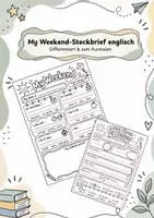 Vorschau - Arbeitsblätter - My Weekend - Steckbrief englisch - Deckblatt