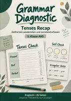 Vorschau - Arbeitsblätter - Englisch Zeitformen – Diagnose & Wiederholung zum Oberstufenstart 5. Klasse AHS mit Lösungen - Deckblatt