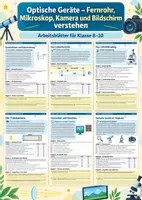 Vorschau - Arbeitsblätter - Optische Geräte - Fernrohr, Mikroskop, Kamera & Bildschirm - Deckblatt