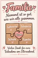 Vorschau - Mal- und Bastelvorlagen - Elternabend – Dankeskarte für Eltern - Seite 1