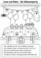 Vorschau - Arbeitsblätter - Schaurig schöner Lesespaß – Lesen und Malen zu Halloween - Seite 1