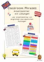 Vorschau - Arbeitsblätter - Classroom Phrases - Arbeitsblätter mit Lösungen - Deckblatt