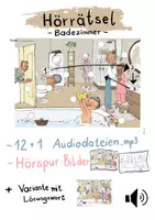 Vorschau - Arbeitsblätter - Hörrätsel Badezimmer - Geräusche zuordnen - Hörspur - Hörverstehen - Deckblatt