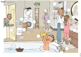 Vorschau - Arbeitsblätter - Hörrätsel Badezimmer - Geräusche zuordnen - Hörspur - Hörverstehen - Seite 1