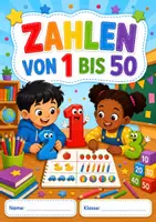 Vorschau - Arbeitsblätter - Zahlen 1 bis 50: 50 Ausmalbilder Klasse 1 - Deckblatt