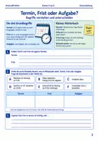 Vorschau - Arbeitsblätter - Kalender Fristen und Termine Arbeitsheft Klasse 5 bis 6 Schulstart Organisation lernen - Seite 1