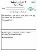 Vorschau - Arbeitsblätter - Sachaufgaben mit Längen Klasse 4 | Mathematik Klasse 4 | 10 Arbeitsblätter als PDF - Seite 2